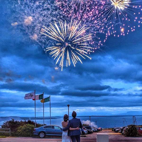 Fireworks at wedding in Ireland