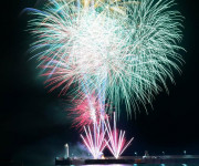 Colourful fireworks display in the UK