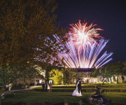Married couple watching a fireworks display in the UK