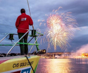 Fireworks display over the water in the UK