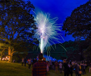 Fireworks over the water in the UK