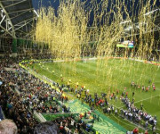 Confetti at a football match in the UK
