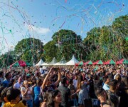 Confetti at a festival in the UK