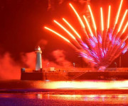 Fireworks over a lighthouse Donaghadee