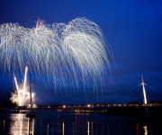 Fireworks over the water in the UK