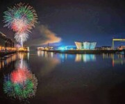 Colourful fireworks display in Belfast